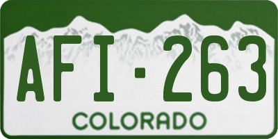 CO license plate AFI263