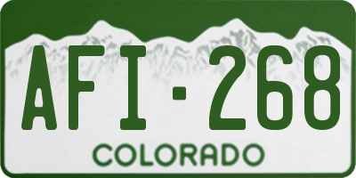 CO license plate AFI268