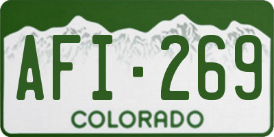 CO license plate AFI269