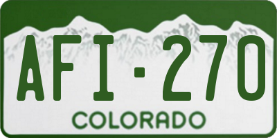 CO license plate AFI270