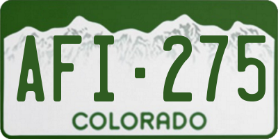 CO license plate AFI275