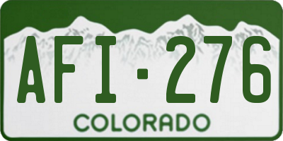 CO license plate AFI276