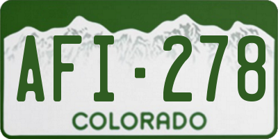 CO license plate AFI278