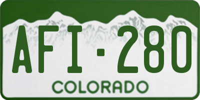 CO license plate AFI280