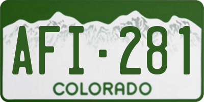 CO license plate AFI281