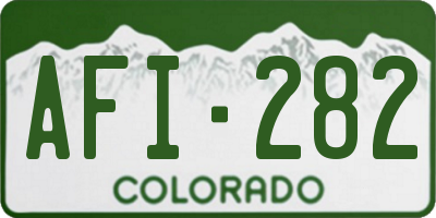CO license plate AFI282