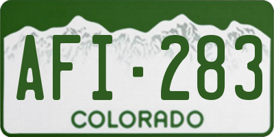 CO license plate AFI283