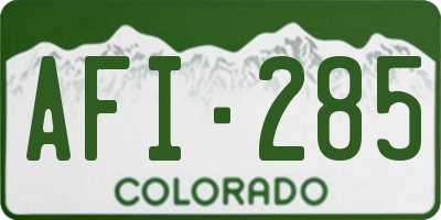 CO license plate AFI285