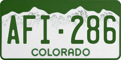CO license plate AFI286