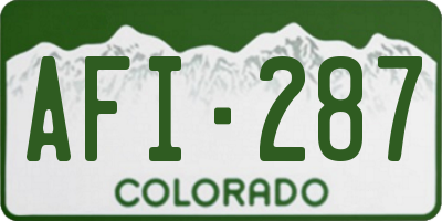 CO license plate AFI287