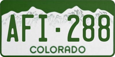 CO license plate AFI288