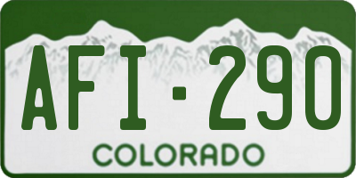 CO license plate AFI290