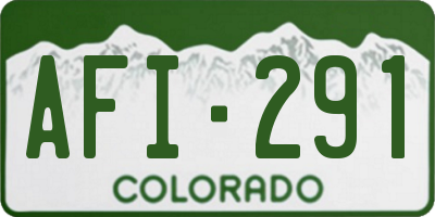 CO license plate AFI291