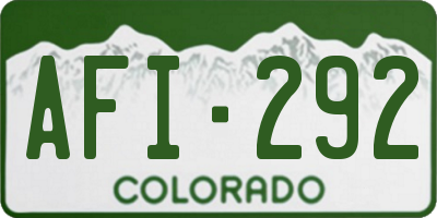 CO license plate AFI292