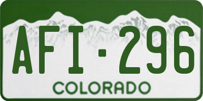 CO license plate AFI296