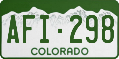 CO license plate AFI298