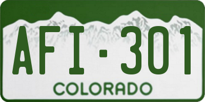 CO license plate AFI301