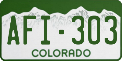 CO license plate AFI303