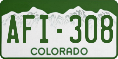 CO license plate AFI308