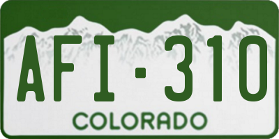CO license plate AFI310
