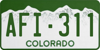 CO license plate AFI311