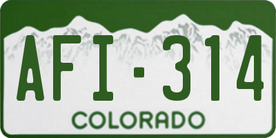 CO license plate AFI314
