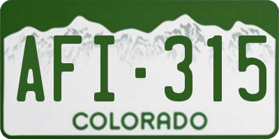 CO license plate AFI315