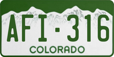 CO license plate AFI316