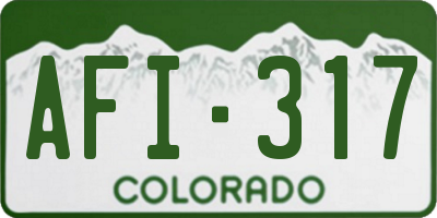 CO license plate AFI317
