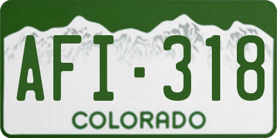 CO license plate AFI318