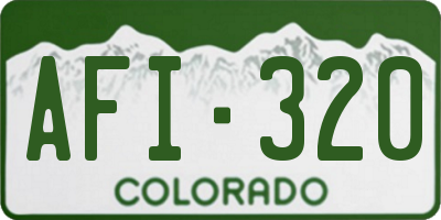 CO license plate AFI320