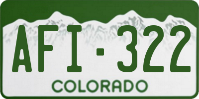 CO license plate AFI322