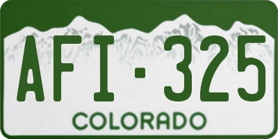 CO license plate AFI325