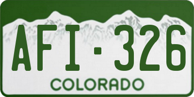 CO license plate AFI326