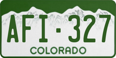 CO license plate AFI327