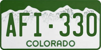 CO license plate AFI330
