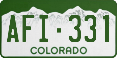 CO license plate AFI331