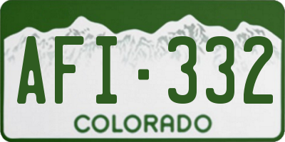 CO license plate AFI332