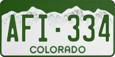 CO license plate AFI334