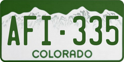 CO license plate AFI335