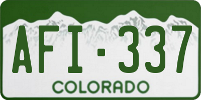 CO license plate AFI337