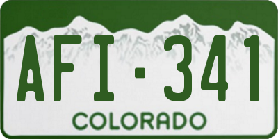 CO license plate AFI341