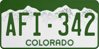 CO license plate AFI342