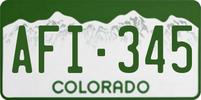 CO license plate AFI345
