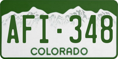 CO license plate AFI348