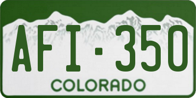 CO license plate AFI350