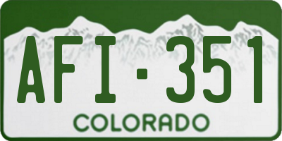 CO license plate AFI351