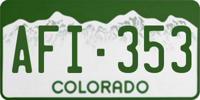 CO license plate AFI353