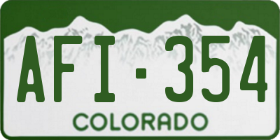 CO license plate AFI354