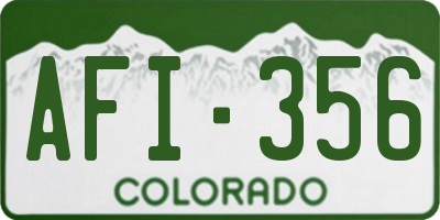 CO license plate AFI356